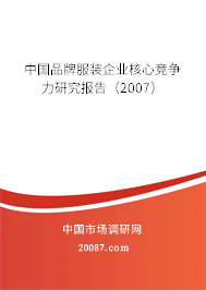中国品牌服装企业核心竞争力研究报告（2007）