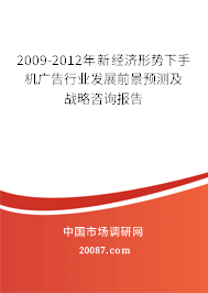 2009-2012年新经济形势下手机广告行业发展前景预测及战略咨询报告