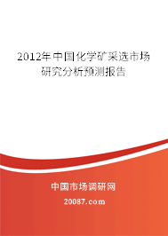 2012年中国化学矿采选市场研究分析预测报告