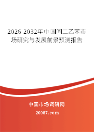 2026-2032年中国间二乙苯市场研究与发展前景预测报告