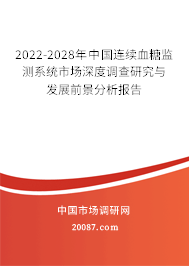 2022-2028年中国连续血糖监测系统市场深度调查研究与发展前景分析报告