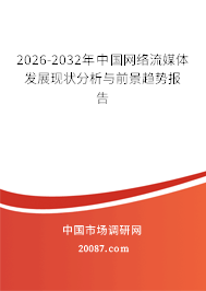 2026-2032年中国网络流媒体发展现状分析与前景趋势报告 2026-2032年中国网络流媒体发展现状分析与前景趋势报告