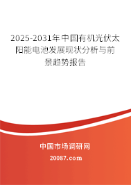 2025-2031年中国有机光伏太阳能电池发展现状分析与前景趋势报告
