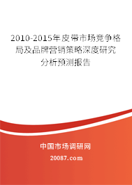 2010-2015年皮带市场竞争格局及品牌营销策略深度研究分析预测报告