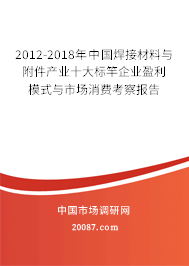 2012-2018年中国焊接材料与附件产业十大标竿企业盈利模式与市场消费考察报告