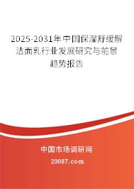 2025-2031年中国保湿舒缓解洁面乳行业发展研究与前景趋势报告