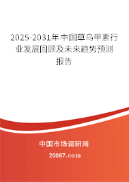 2025-2031年中国草乌甲素行业发展回顾及未来趋势预测报告 2025-2031年中国草乌甲素行业发展回顾及未来趋势预测报告