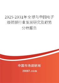 2025-2031年全球与中国电子级硫脲行业发展研究及趋势分析报告