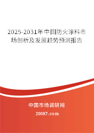 2025-2031年中国防火涂料市场剖析及发展趋势预测报告