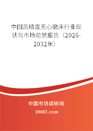 中国高精度无心磨床行业现状与市场前景报告（2026-2032年）