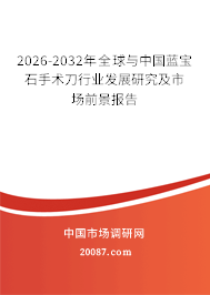 2026-2032年全球与中国蓝宝石手术刀行业发展研究及市场前景报告 2026-2032年全球与中国蓝宝石手术刀行业发展研究及市场前景报告