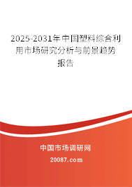 2025-2031年中国塑料综合利用市场研究分析与前景趋势报告 2025-2031年中国塑料综合利用市场研究分析与前景趋势报告