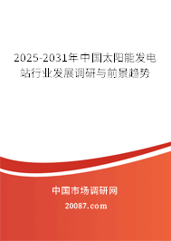 2025-2031年中国太阳能发电站行业发展调研与前景趋势