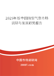 2025年版中国微型气泵市场调研与发展趋势报告