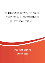 中国游戏音频制作行业发展现状分析与前景趋势预测报告（2025-2031年）