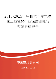 2010-2015年中国汽车尾气净化三效催化行业深度研究与预测分析报告