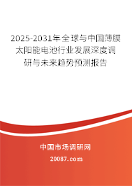2025-2031年全球与中国薄膜太阳能电池行业发展深度调研与未来趋势预测报告