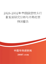 2026-2032年中国露营枕头行业发展研究分析与市场前景预测报告 2026-2032年中国露营枕头行业发展研究分析与市场前景预测报告