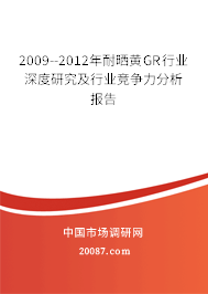 2009--2012年耐晒黄GR行业深度研究及行业竞争力分析报告
