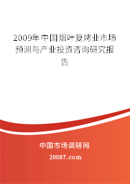 2009年中国烟叶复烤业市场预测与产业投资咨询研究报告