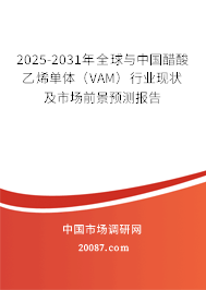 2025-2031年全球与中国醋酸乙烯单体（VAM）行业现状及市场前景预测报告