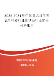 2025-2031年中国复合维生素B注射液行业现状及行业前景分析报告