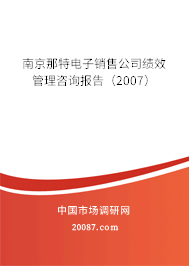 南京那特电子销售公司绩效管理咨询报告（2007）