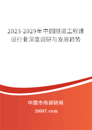 2023-2029年中国隧道工程建设行业深度调研与发展趋势