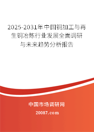 2025-2031年中国铜加工与再生铜冶炼行业发展全面调研与未来趋势分析报告