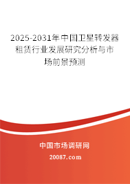 2025-2031年中国卫星转发器租赁行业发展研究分析与市场前景预测