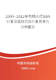 2009--2012年耐晒大红BBN行业深度研究及行业竞争力分析报告