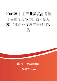 2009年中国专业美发品牌前十名市场竞争力比较分析及2014年产业发展前景预测报告