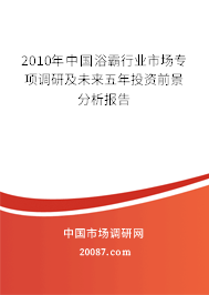 2010年中国浴霸行业市场专项调研及未来五年投资前景分析报告