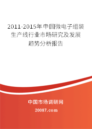 2011-2015年中国微电子组装生产线行业市场研究及发展趋势分析报告 2011-2015年中国微电子组装生产线行业市场研究及发展趋势分析报告