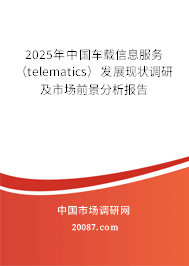 2025年中国车载信息服务(telematics)发展现状调研及市场前景分析报告 2025年中国车载信息服务(telematics)发展现状调研及市场前景分析报告