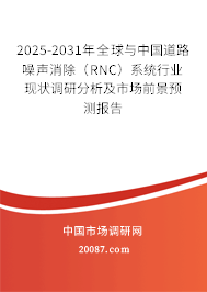 2025-2031年全球与中国道路噪声消除（RNC）系统行业现状调研分析及市场前景预测报告