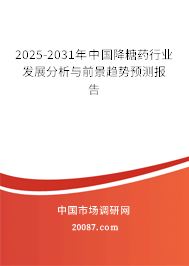 2025-2031年中国降糖药行业发展分析与前景趋势预测报告 2025-2031年中国降糖药行业发展分析与前景趋势预测报告