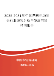 2025-2031年中国两极电源插头行业研究分析与发展前景预测报告 2025-2031年中国两极电源插头行业研究分析与发展前景预测报告