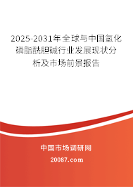2025-2031年全球与中国氢化磷脂酰胆碱行业发展现状分析及市场前景报告 2025-2031年全球与中国氢化磷脂酰胆碱行业发展现状分析及市场前景报告