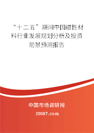 “十二五”期间中国磁性材料行业发展规划分析及投资前景预测报告