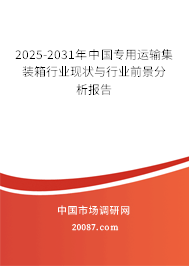 2025-2031年中国专用运输集装箱行业现状与行业前景分析报告
