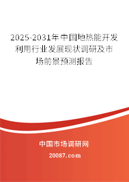 2025-2031年中国地热能开发利用行业发展现状调研及市场前景预测报告