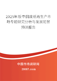 2025年版中国废纸再生产市场专题研究分析与发展前景预测报告