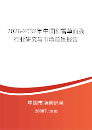 2026-2032年中国积雪草面膜行业研究与市场前景报告 2026-2032年中国积雪草面膜行业研究与市场前景报告