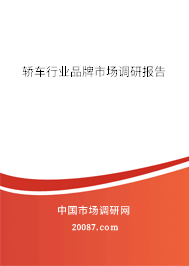 轿车行业品牌市场调研报告 轿车行业品牌市场调研报告