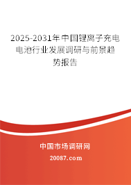 2025-2031年中国锂离子充电电池行业发展调研与前景趋势报告 2025-2031年中国锂离子充电电池行业发展调研与前景趋势报告