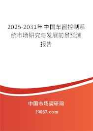 2025-2031年中国车窗控制系统市场研究与发展前景预测报告