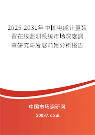 2025-2031年中国电能计量装置在线监测系统市场深度调查研究与发展前景分析报告 2025-2031年中国电能计量装置在线监测系统市场深度调查研究与发展前景分析报告