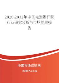 2026-2032年中国电潜螺杆泵行业研究分析与市场前景报告 2026-2032年中国电潜螺杆泵行业研究分析与市场前景报告