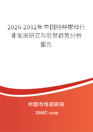 2026-2032年中国特种螺母行业发展研究与前景趋势分析报告 2026-2032年中国特种螺母行业发展研究与前景趋势分析报告